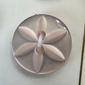 Beutron Pink Flower Motif Buttons – Set of 6 Round Plastic Buttons (1.3 cm / 0.51&quot;) – Glossy Finish – Made in Thailand