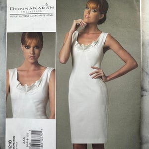 2011 Vogue V1218 – Donna Karan Collection – Misses’ Dress – Size AAX (4-6-8-10) Uncut and Factory Folded
