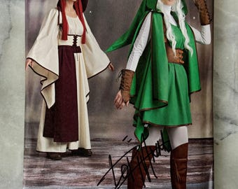 2016 Simplicity 8199 Sewing Pattern-Misses&#39; Medieval Fantasy Costume (Sizes 6–14) - Cosplay Cloak Dress - UNCUT and FACTORY FOLDED