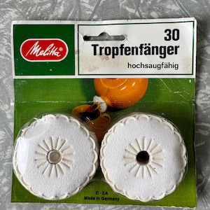 1980s Vintage Melitta Tropfenfänger Coffee Drip Catchers – 30 Pieces – Made in Germany – Unused in Original Packaging