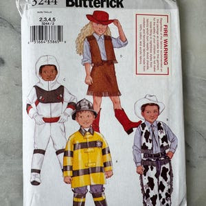 2001 Butterick 3244 Sewing Pattern - Children’s Costumes (Sizes 2-5) - UNCUT and FACTORY FOLDED