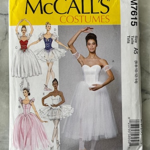 2017 McCall's M7615 Schnittmuster - Misses' Ballet Kostüme (Größen 6 - 14) - UNCUT und FASSUNG