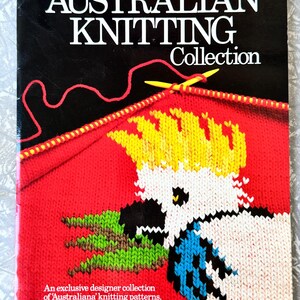 1984 Vintage The Australian Knitting Collection Booklet – Australiana Sweater & Home Decor Patterns – Pure Wool Designs
