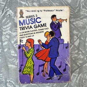 1984 Vintage Musik Trivia Kartenspiel – Serie 3 “Professor Hoyle” – 53 Karten + Anleitung – Pocket Trivia