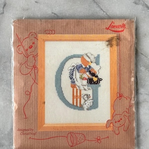 1996 Lanarte Cross-Stitch Kit - Alphabet G Fisherman - Christl Vogl Design - NEW Unopened