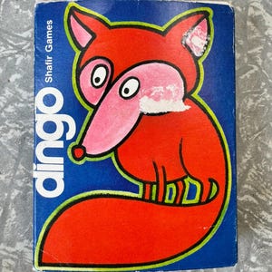 Juego de cartas Dingo vintage de 1984 de Shafir Games. Incluye fichas e instrucciones.