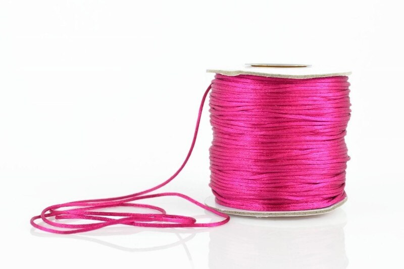 1mm PINK SATIN STRING Raspberry Red Pink Cord (1mm diameter) sold by