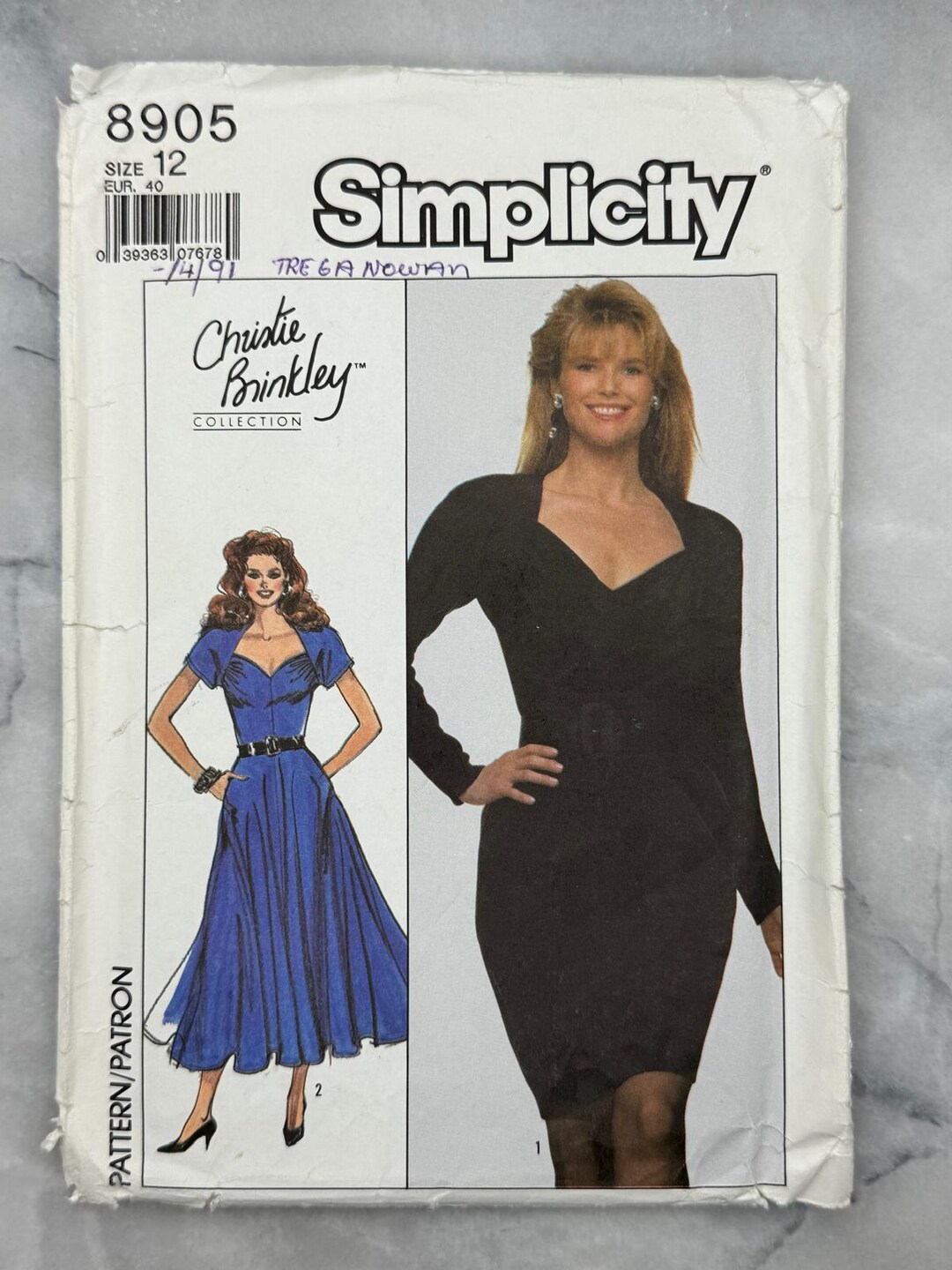 Simplicity R10711 1988 Simplicity 8905 Sewing Pattern Misses Dresses size 12 Christie ...