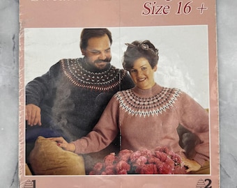 1980s Patons Knitting Patterns - Sweaters and Cardigans (Size 16+) - Book 750 - Easy to Follow Patterns
