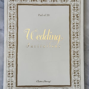 1990s Wedding Invitations - Set of 20 - Elegant Gold Formal Design - Creative Stationery - Made in South Africa