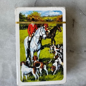 1980s Vintage Hunt Scene Playing Cards – Sealed Deck – Bridge Score Table – Carta Mundi Belgium