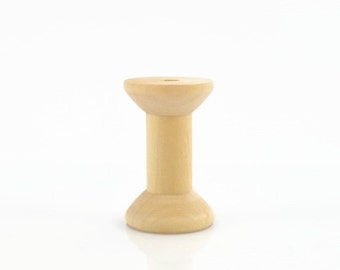 WOODEN SPOOL - Natural Blond Wood Spool (4.8cm x 3.1cm)