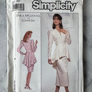 1993 Vintage Chicity 8947 – Jessica McClintock für Gunne Sax Kleid in Zwei Längen – Größe 20 – UNCUT und FAKTOR FOLDED