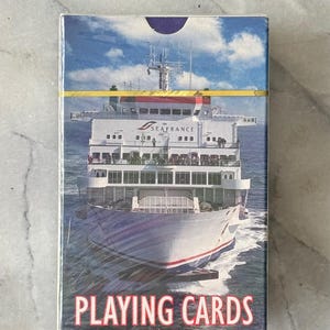Naipes SeaFrance de los años 90, nuevos y sin abrir, fabricados en Bélgica