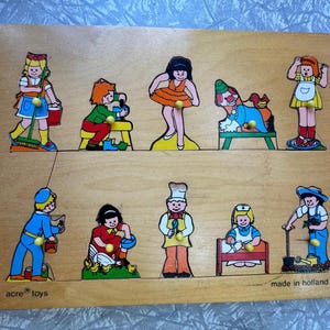 Vintage Wooden Occupations Puzzle – Made in Holland – 29.25 x 20.5 cm (11.5&quot; x 8&quot;)