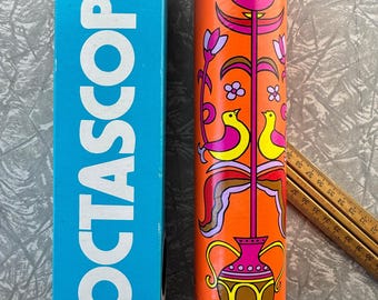 1970s Vintage Octascope Kaleidoscope – IKECHO Japan – Psychedelic Floral Design – 26.5 cm (10.43 in)