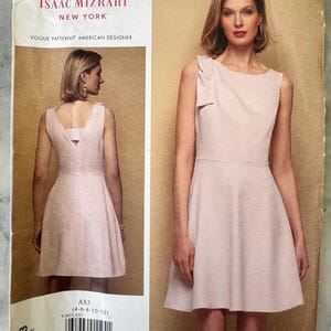2016 Vogue V1623 Sewing Pattern – Isaac Mizrahi Dress (American Designer, Sizes 4–12) – UNCUT and FACTORY FOLDED