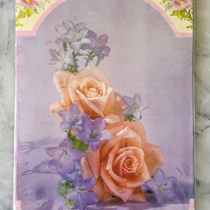 Juego de papel para escribir con motivos florales de los años 90 - Tamaño A5 - 6 sobres y 15 hojas - Papelería vintage - Hecho en Taiwán