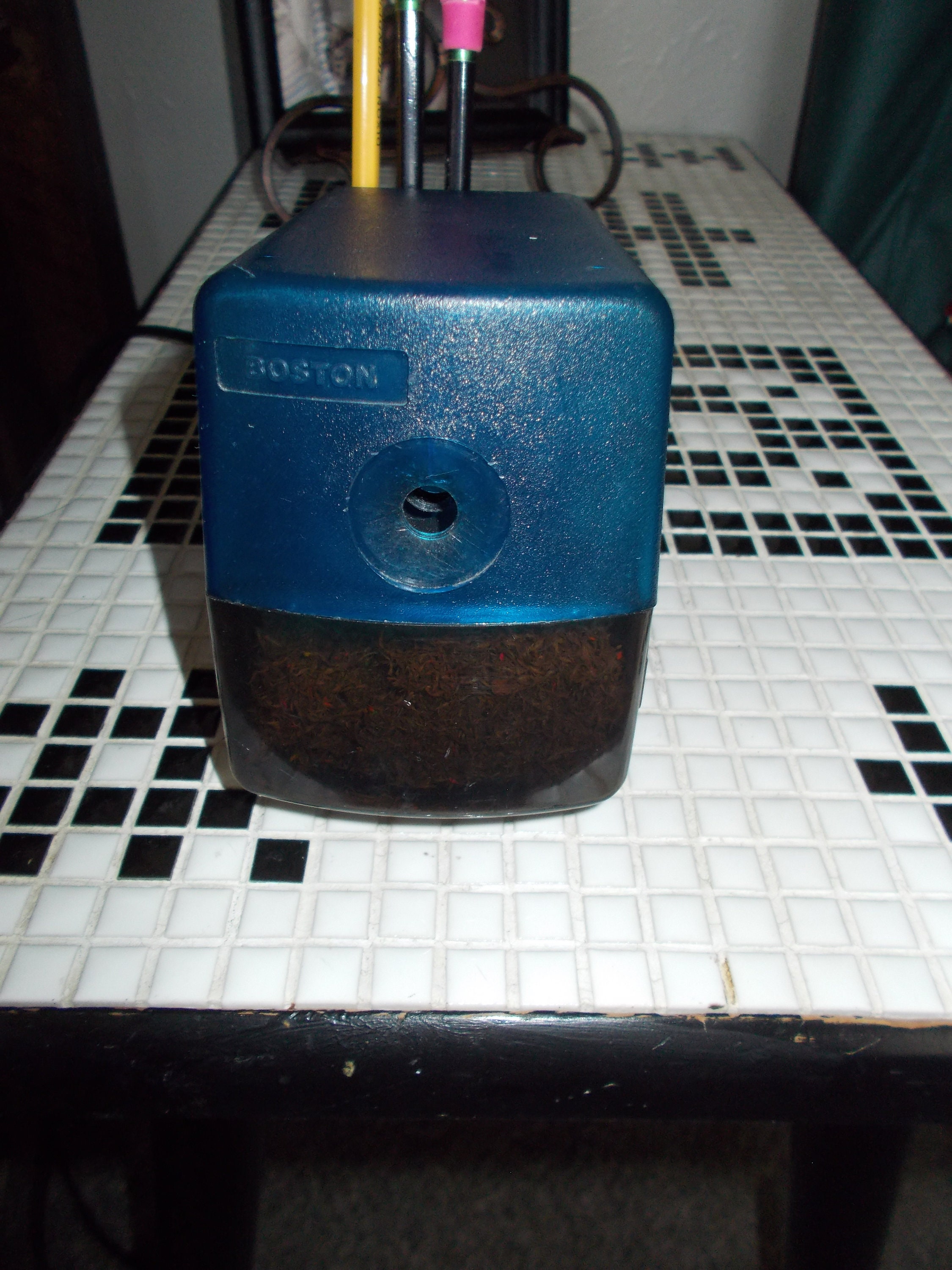 Vintage Boston Powerhouse Pencil Sharpener 19 Royal Blue Etsy