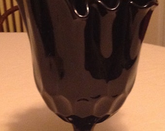 Black Glass Napkin Thumb Print Vase