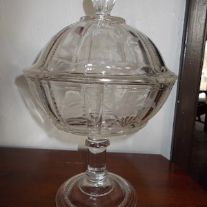 EAPG Lidded Compote Highly Etched Circa 1900&#39;s
