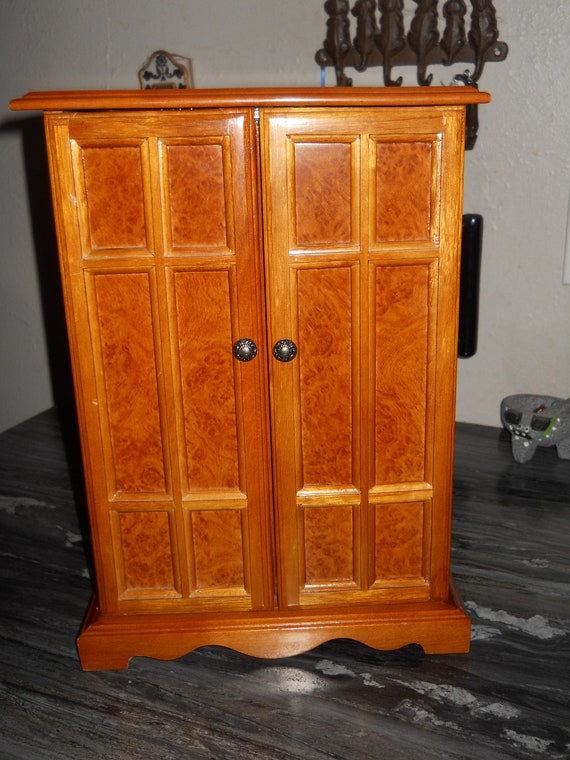 Vintage MELE Wood Jewelry Armoire