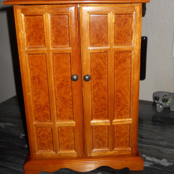 Vintage MELE Wood Jewelry Armoire