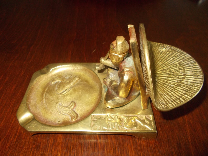 Vintage Brass Pipe Rest Incense Burner Made in Korea Circa 1940/'s