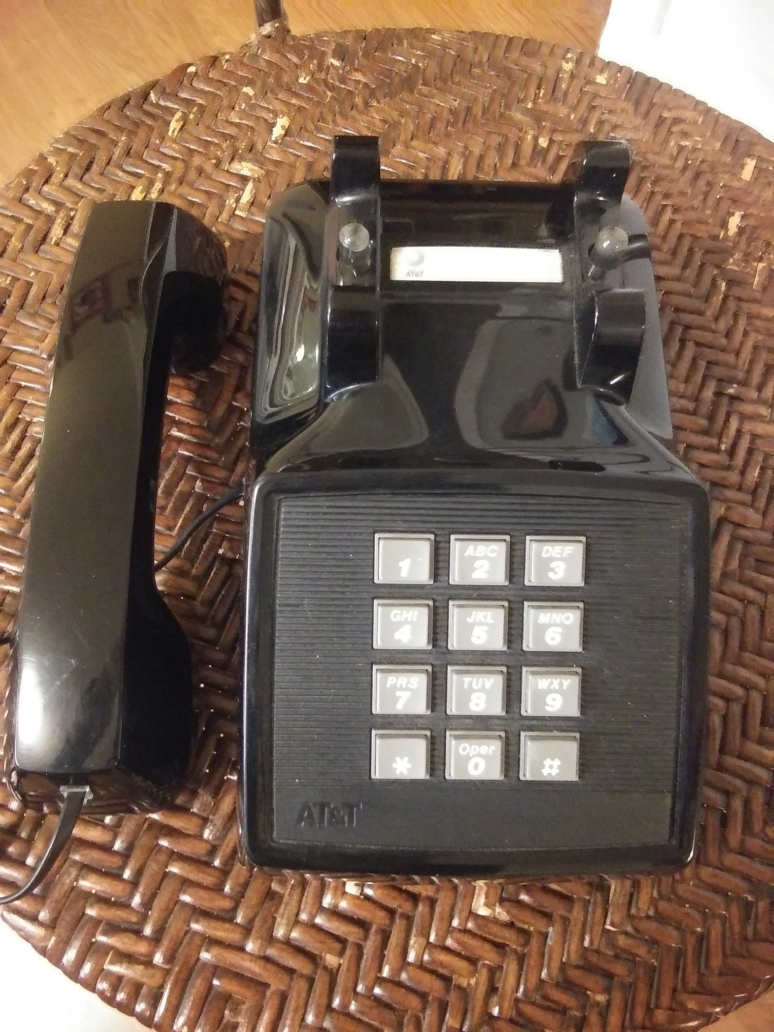Vintage AT&T Tabletop Push Button Phone 2500 MMGJ Black Etsy