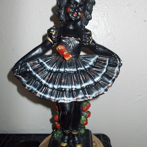 Vintage G Ruggeri Chalkware Statue Dancing Girl