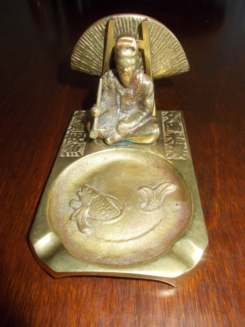 Vintage Brass Pipe Rest Incense Burner Made in Korea Circa 1940/'s
