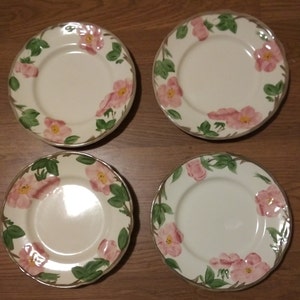 Retro   Franciscan  Desert Rose 8&quot; salad plates, Earthenware, set of 4, retro kitchen