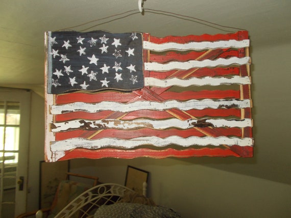 Vintage Handcrafted American Flag Barn Quilt Etsy