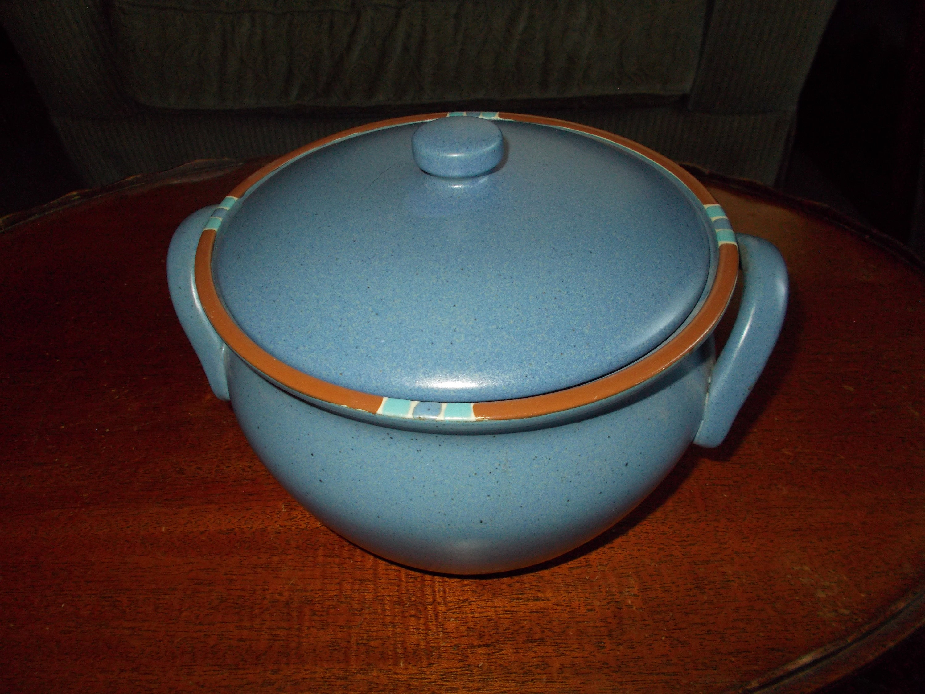 Vintage Blue Dansk Kobencast Kobenstyle Stock Pot 