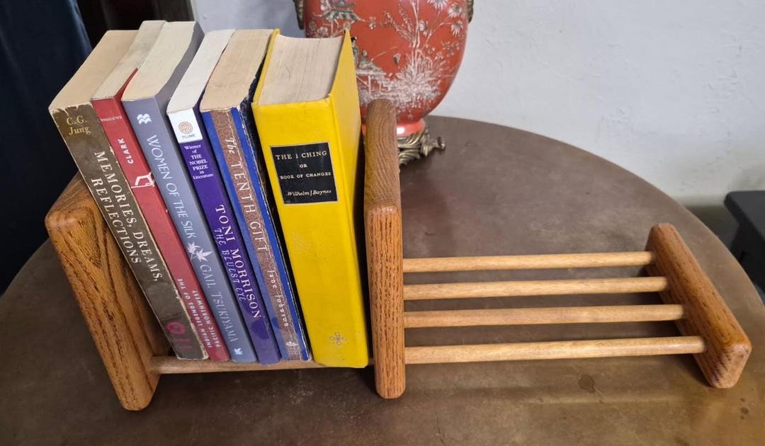 Expandable Table Top Oak Book Rack Vintage 80's - Etsy