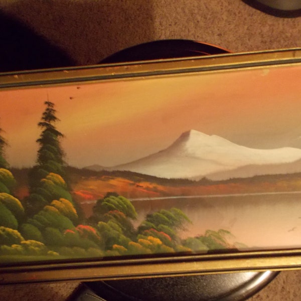 Vintage Original Oil Painting Mt Fuji