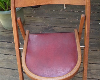 Antique Bentwood and Wrought Iron Folding Chair General Sales Co High Point NC Circa 40's