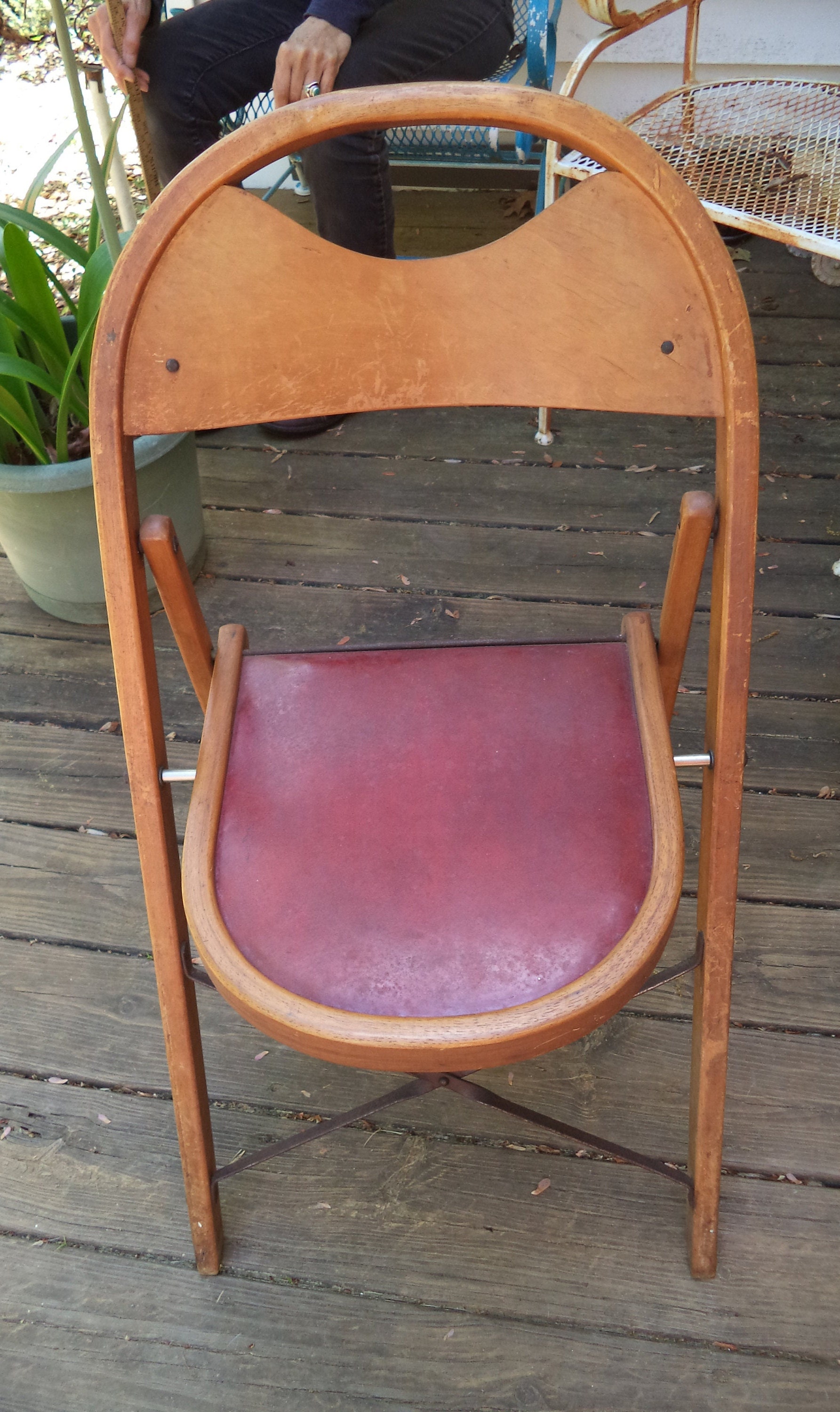 【T】OLD MOUNTAIN OLD FOLDING CHAIR Gin T】OLD MOUNTAIN OLD FOLDING CHAIR Gin Vintage Clarin MFG CO
