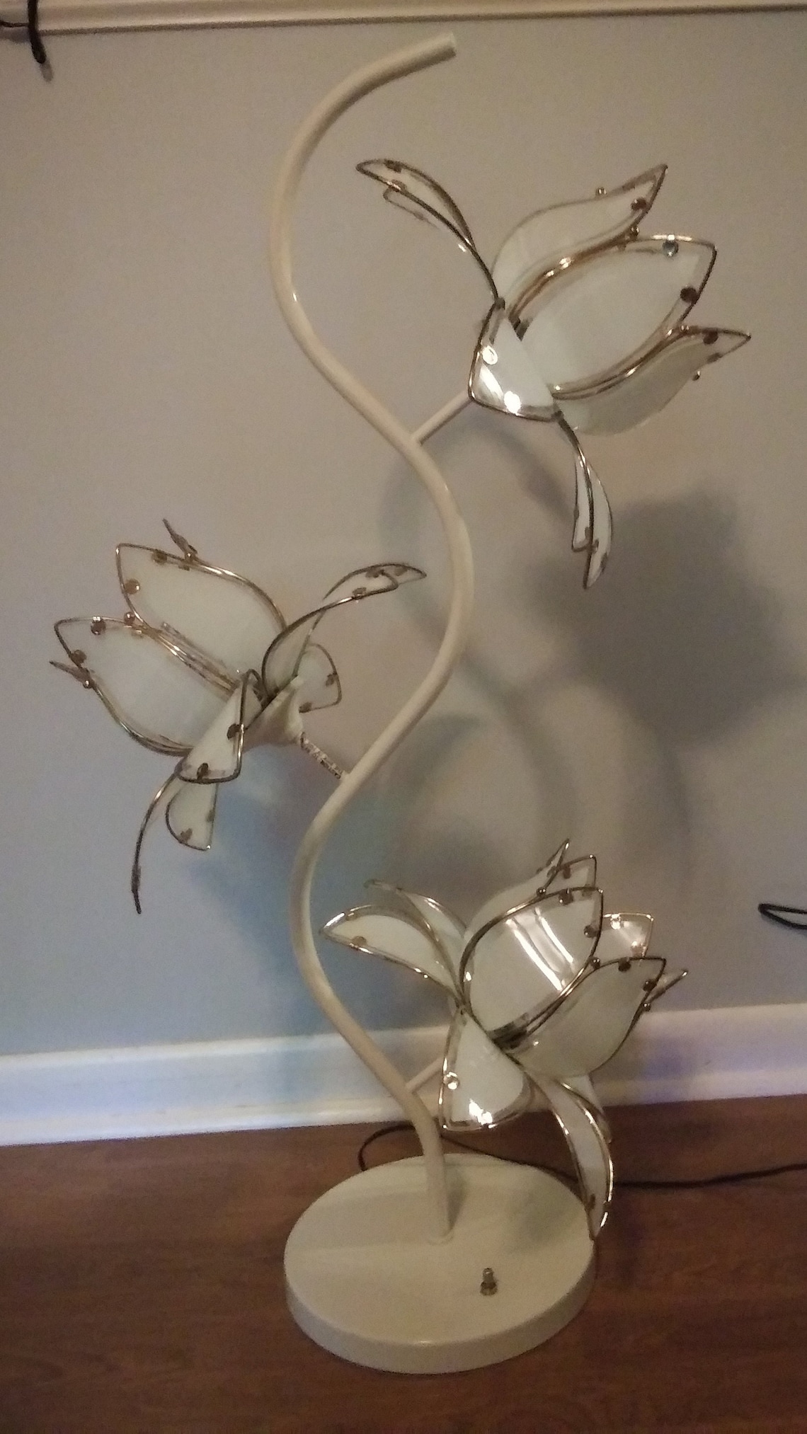 Vintage Three Lotus Flower Floor Lamp by Anthony California Etsy