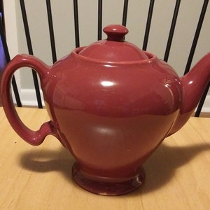 Mid Century McCormick Baltimore MD Tea Pot Made in USA 4 Cup Burgundy