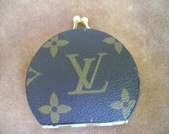 Vintage Louie Vuitton Half Round Double Sided Compact Mirror