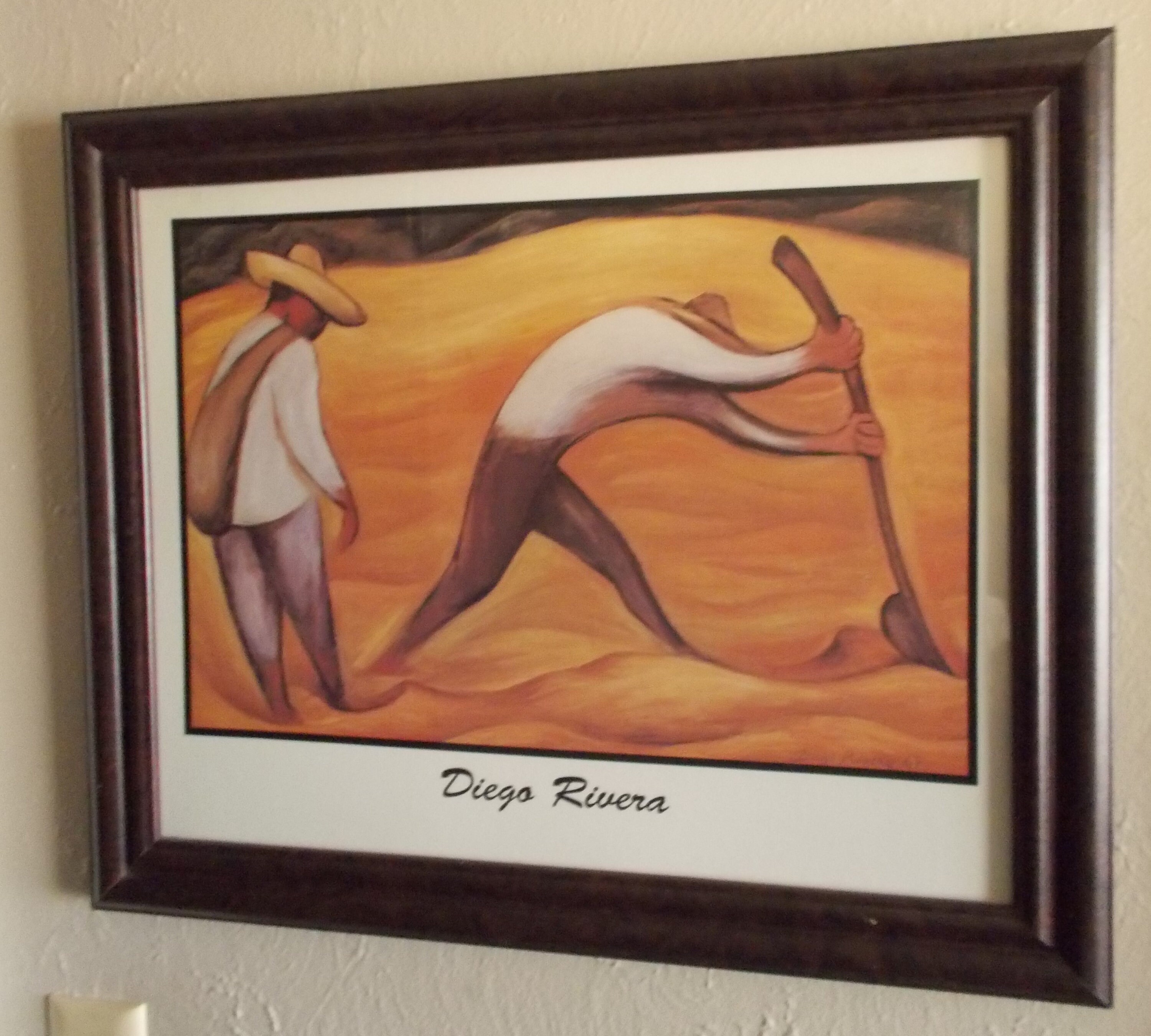 Vintage Diego Rivera Print peasants Framed Ready to Hang - Etsy