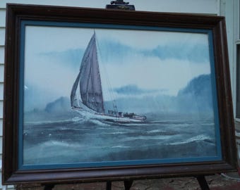 Framed Mid Century Still Life Lithograph D. Porinchak 
