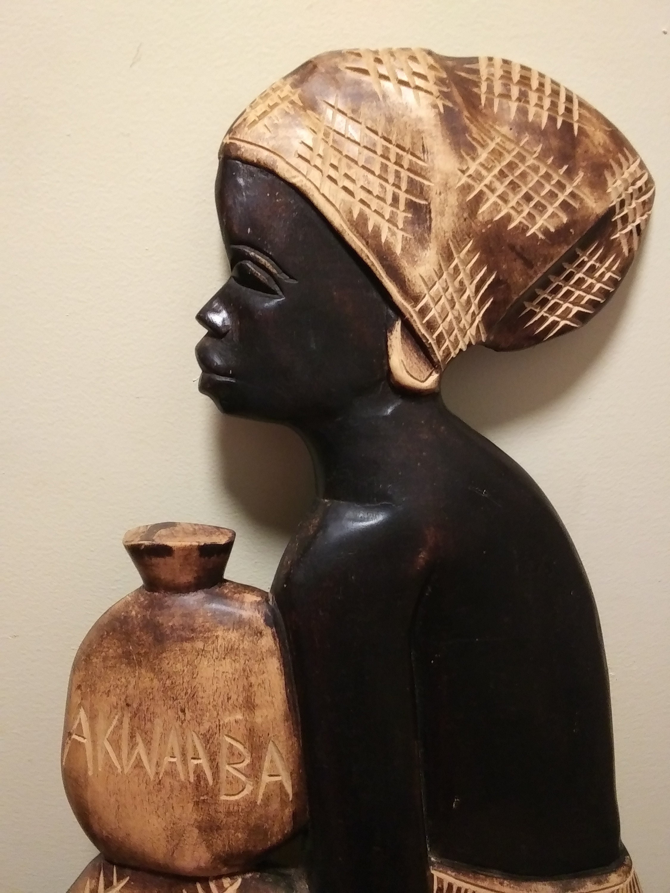 AKWAABA Vintage Hand Carved Woman Welcome Sign Aken Ghana / West Africa ...