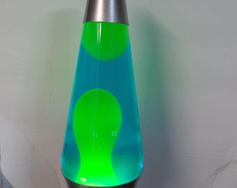 Series 2000 Motion and Glitter Lava Lamp Aqua and Yellow