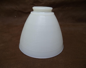 Vintage Milk Glass Waffle Pattern Torchier Shade
