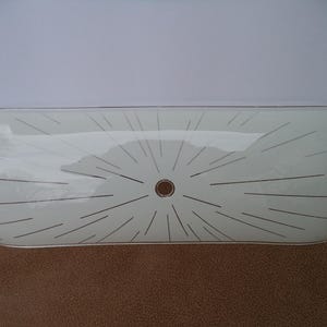 Mid Century Lighting Glass Wall Sconce Shade Atomic Starburst Rectangular  11 x 4 1/2