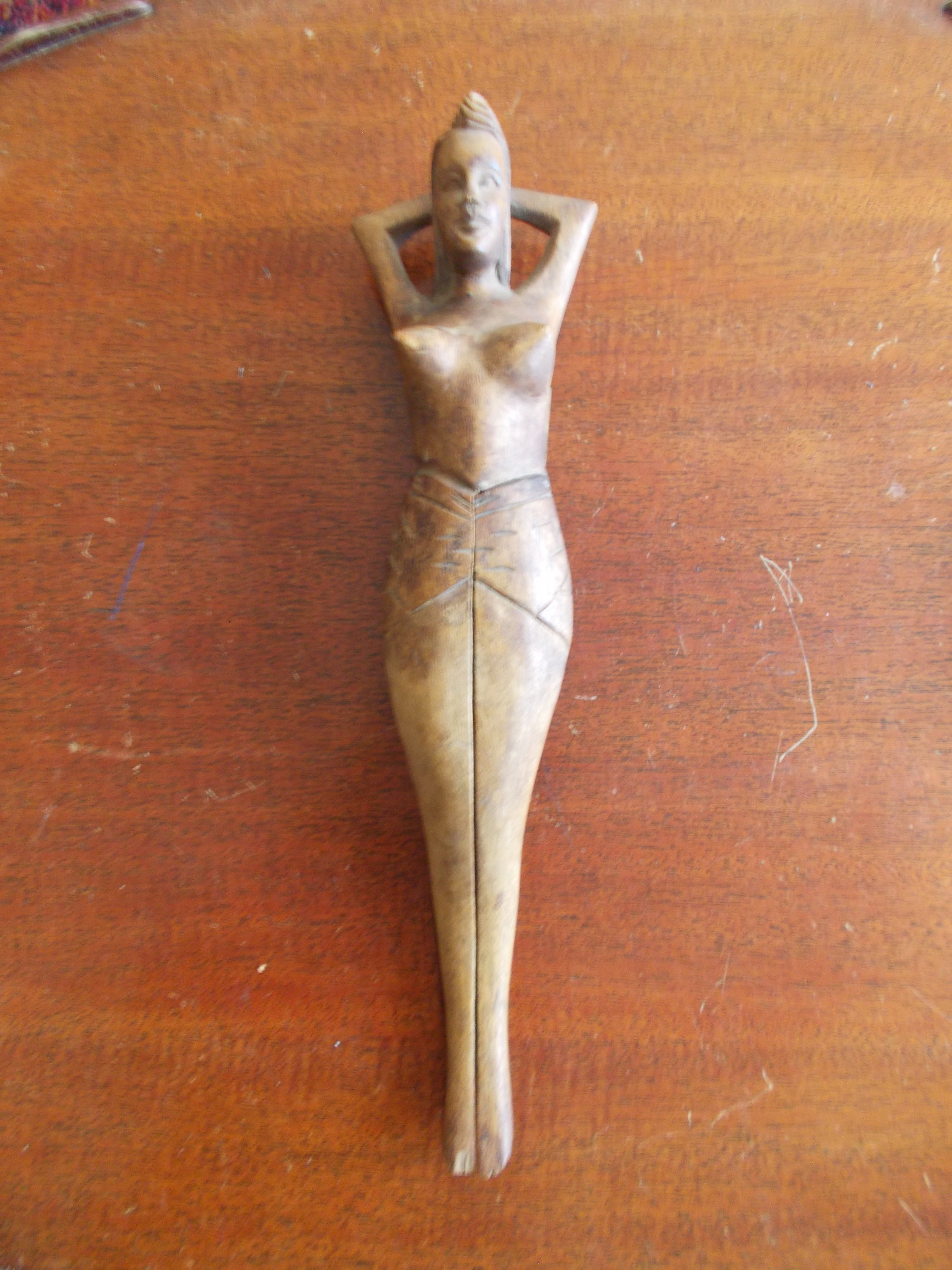 Casse-noisette Vintage En Bois Sculpté - Femme Nue - Déco Rustique