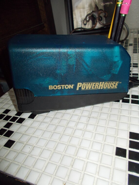 Vintage Boston Powerhouse Pencil Sharpener 19 Royal Blue Etsy