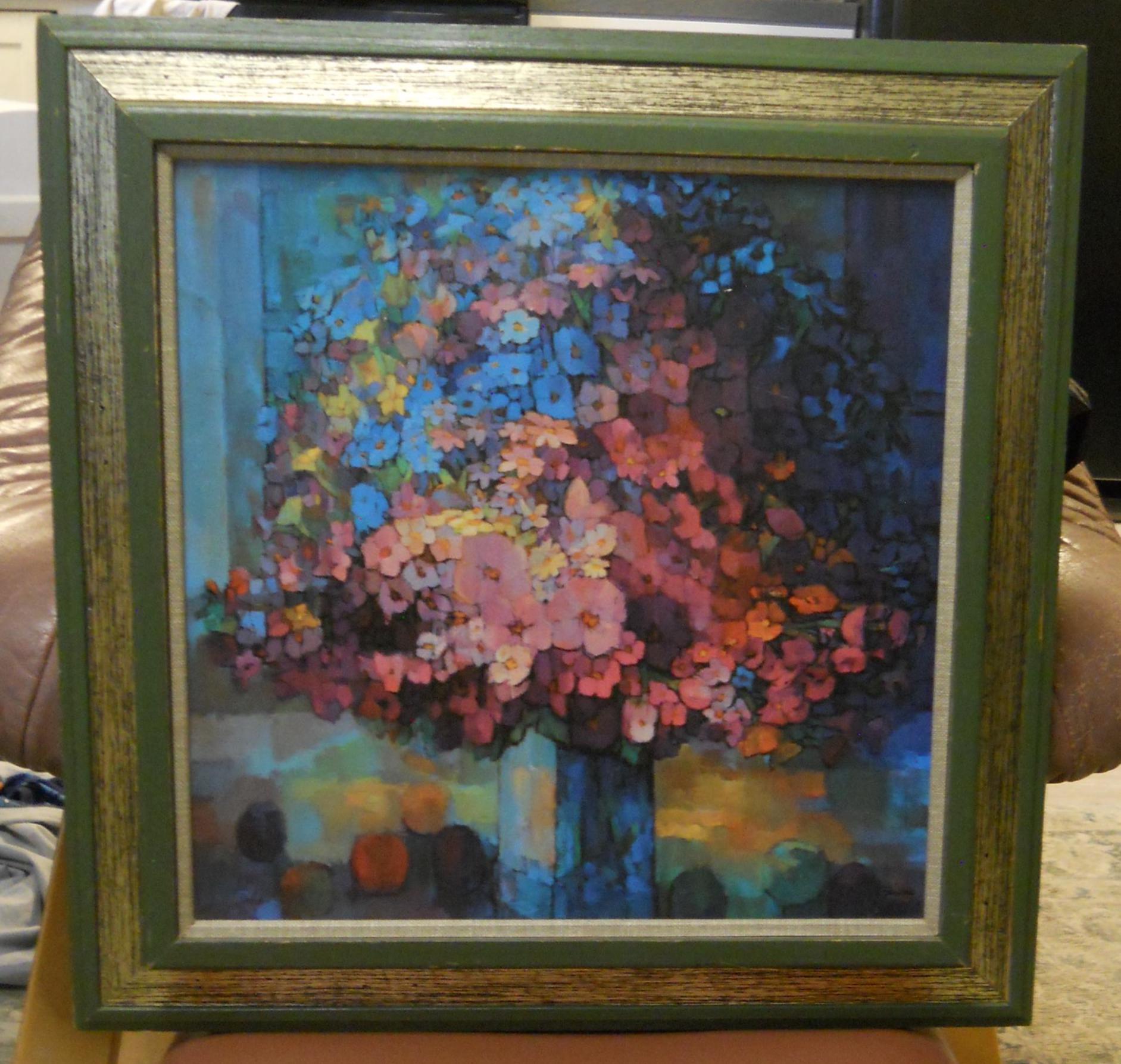 Framed Mid Century Still Life Lithograph D. Porinchak 